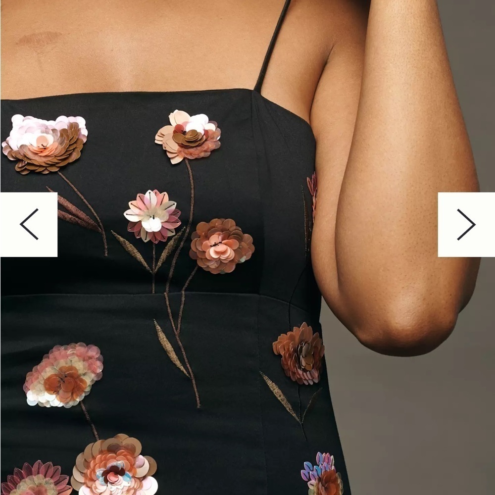 Maeve by Anthropologie 3D Floral Spaghetti Mini Dress NWT — Sz 10 - Picture 3 of 9